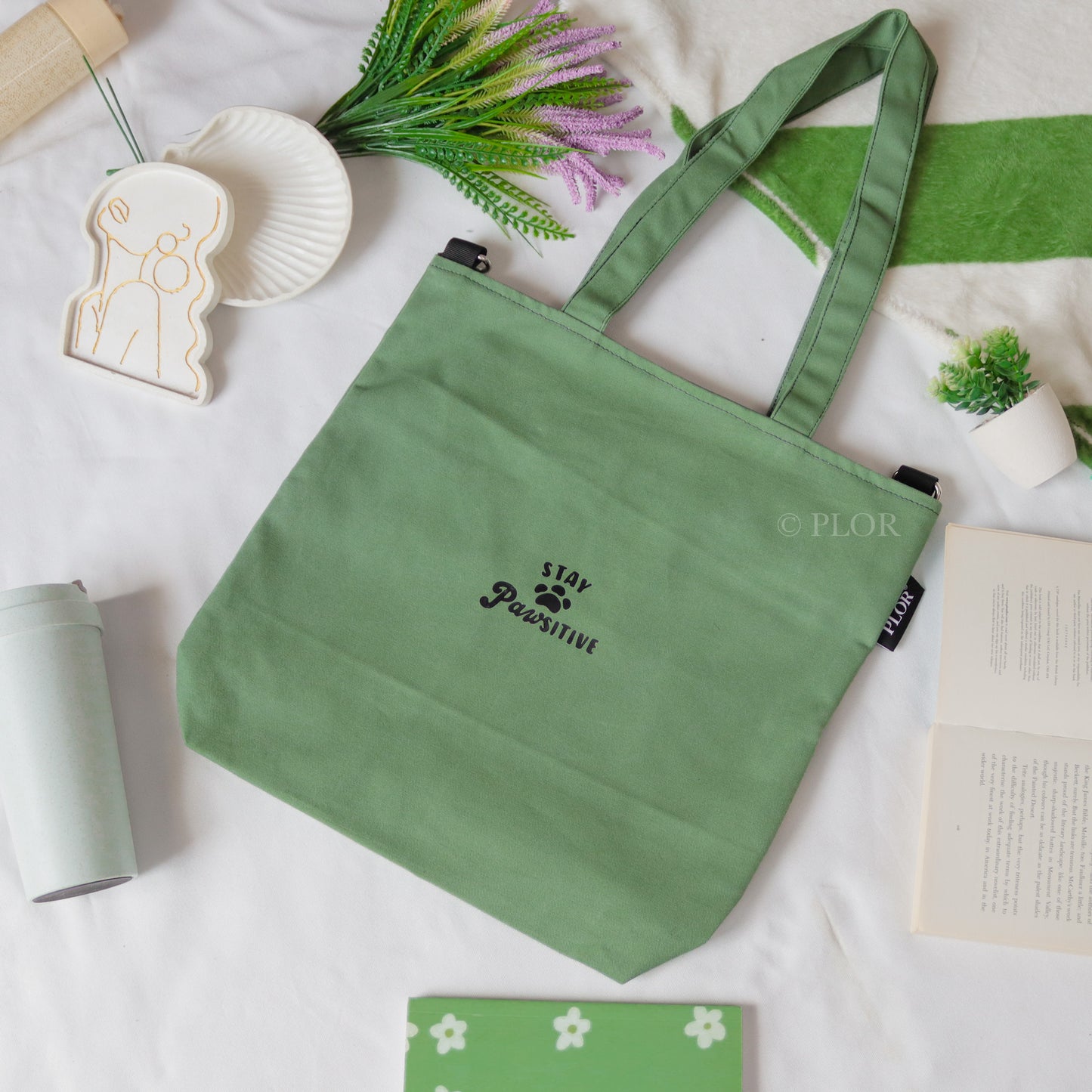 Dark Green College Tote Bag