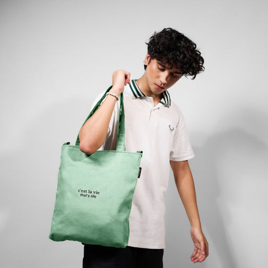 Pastel Mint College Tote Bag