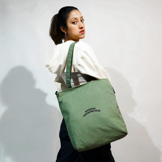 Dark Green College Tote Bag