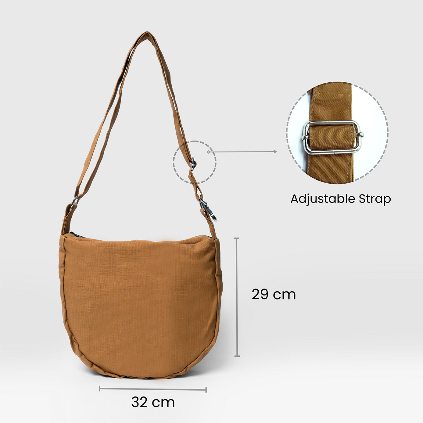 Brown Sling Bag | Adjustable Strap (water repellent)