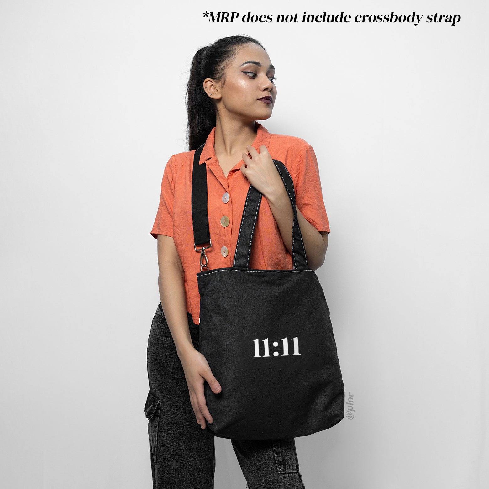 Buy BLACK POLYESTER COLLEGE TOTE BAG for Women Online in India