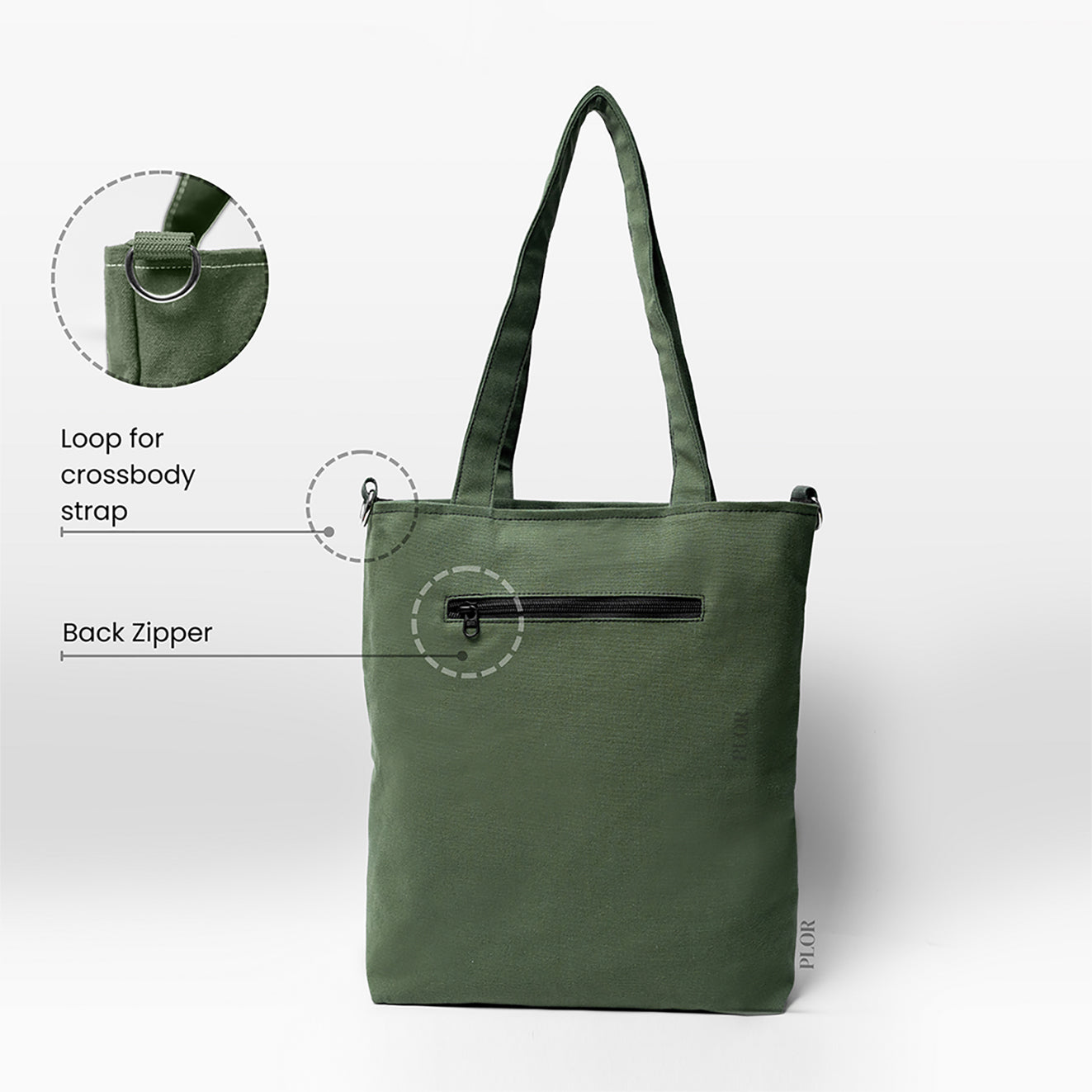 Olive green store tote bag