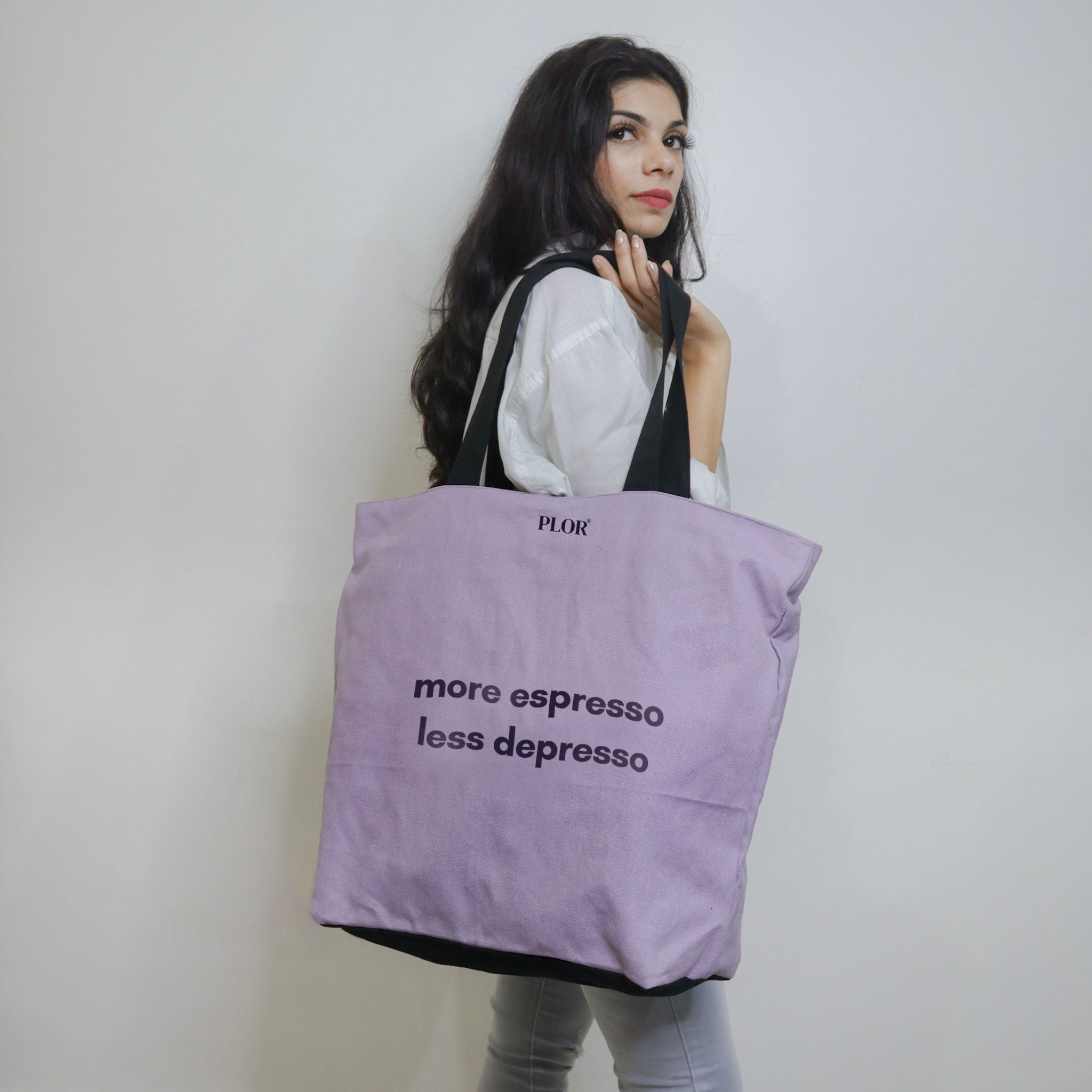 Oversized Lilac Tote Bag Tote Bag For College Canvas Tote Bags PLOR