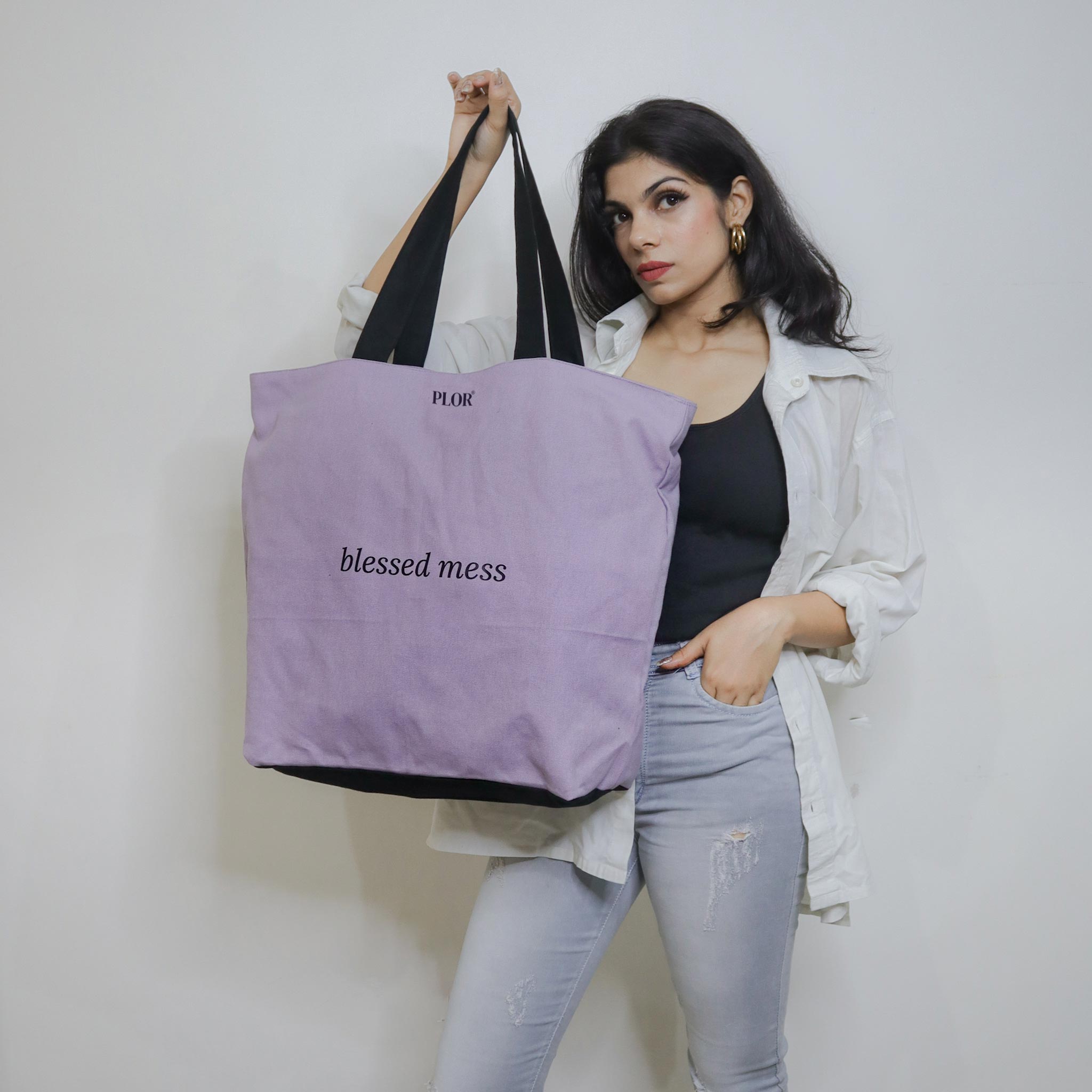 Oversized Lilac Tote Bag Tote Bag For College Canvas Tote Bags